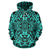 Hawaii Hoodie Polynesian Kakau Turtle Turquoise Pullover Unisex Art - Polynesian Pride