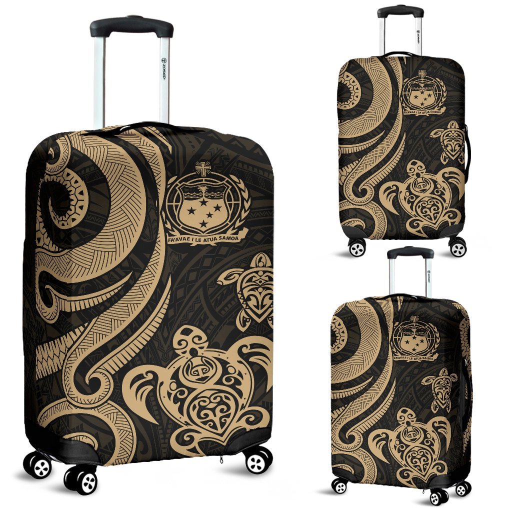 Samoa Polynesian Luggage Covers - Gold Tentacle Turtle Gold - Polynesian Pride