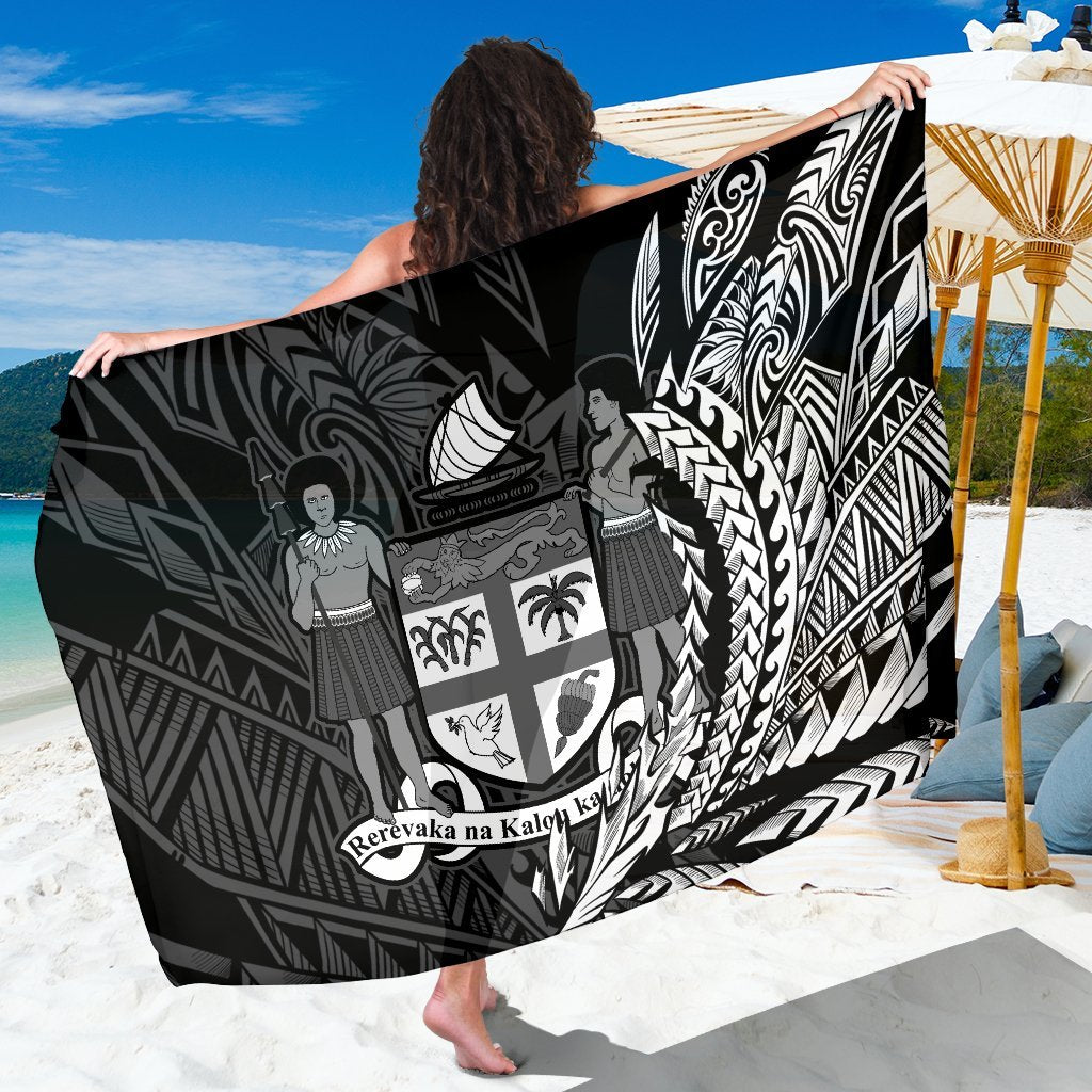 Fiji Sarong - Wings Style Sarong - Fiji One Size Black - Polynesian Pride