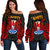 Tahiti Polynesian Women's Off Shoulder Sweater - Tahitians Spirit Red - Polynesian Pride