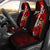 Fiji Polynesian Custom Personalised Car Seat Covers - Coat Of Arm With Hibiscus Universal Fit Red - Polynesian Pride