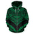 Hawaii Polynesian Zip up Hoodie Tribal New Warrior Style Green Color - Polynesian Pride