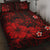 Polynesian Hawaii Quilt Bed Set - Humpback Whale with Hibiscus (Red) Red - Polynesian Pride