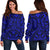 Polynesian Women's Off Shoulder Sweater 17 Blue - Polynesian Pride