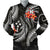 Kosrae Micronesian Men Bomber Jacket - Black Plumeria - Polynesian Pride