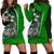 Kosrae Micronesian Women's Hoodie Dress Green - Turtle With Hook Green - Polynesian Pride