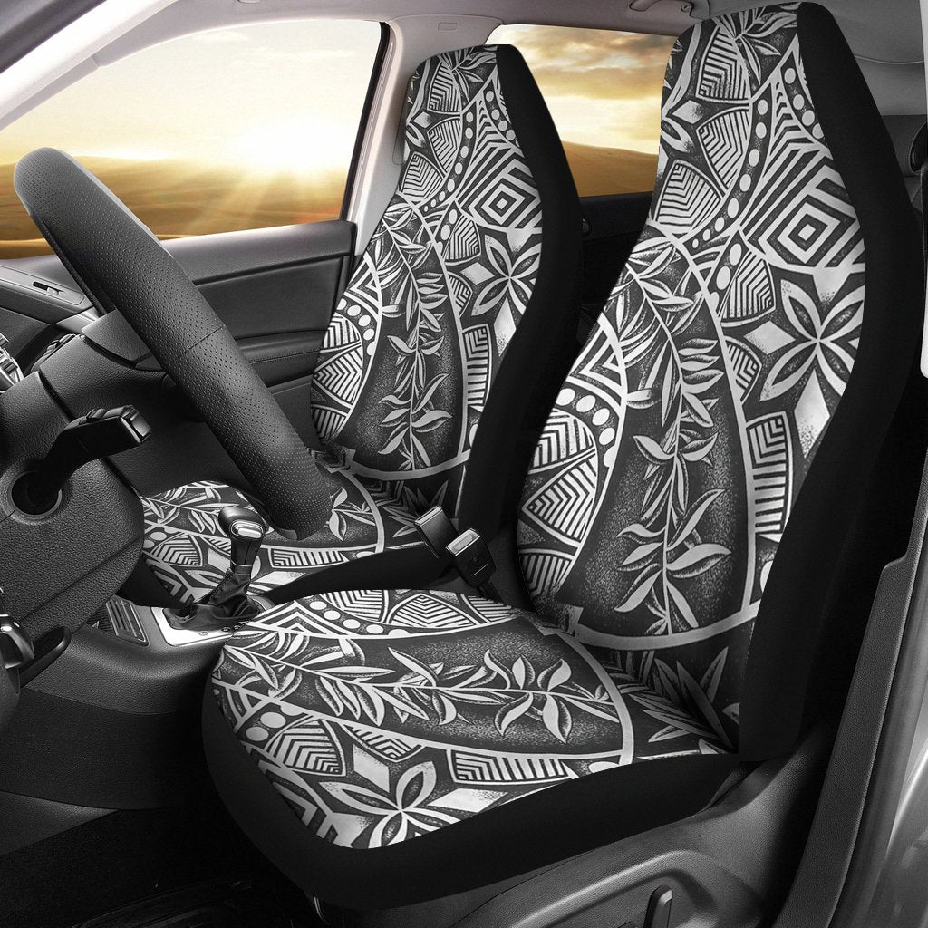 Polynesian Car Seat Cover - Polynesian Tattoo 46 Universal Fit Black - Polynesian Pride