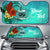 Samoa Auto Sun Shade - Tropical Flowers Style Auto Sun Shade - Samoa Universal Fit Green - Polynesian Pride