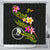 Yap Polynesian Shower Curtain - Plumeria Tribal 177 x 172 (cm) Black - Polynesian Pride