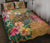 Hawaii Turtle Hibiscus Polynesian Gold Quilt Bed Set - Moon Style - AH - Polynesian Pride