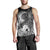 Cook Islands Men's Tank Top - Humpback Whale with Tropical Flowers (White) - Polynesian Pride