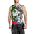 Chuuk Men's Tank Top White - Turtle Plumeria Banana Leaf - Polynesian Pride