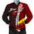 Tokelau Polynesian Custom Personalised Men's Bomber Jacket - Coat Of Arm With Hibiscus Red - Polynesian Pride