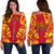 Papua New Guinea Women's Off Shoulder Sweater - Polynesian Tattoo Flag White - Polynesian Pride