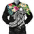 Marshall Islands Polynesian Men's Bomber Jacket - Summer Plumeria (Black) Black - Polynesian Pride