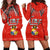 Tonga Hoodie Dress - Tonga Coat of Arms K4 Red - Polynesian Pride