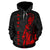 Polynesian Kakau Warrior Helmet Hawaii Custom Zip Hoodie Red - Polynesian Pride