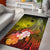 Custom Personalised Yap Area Rug - Humpback Whale with Tropical Flowers (Yellow) Yellow - Polynesian Pride