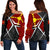 Rotuma Polynesian Off Shoulder Sweater - Rotuman Flag Red - Polynesian Pride