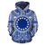 Cook Islands ll Over Hoodie Cook Islands Coat of rms Polynesian Flag Color Unisex Blue - Polynesian Pride