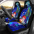 Vanuatu Car Seat Covers - Humpback Whale with Tropical Flowers (Blue) Universal Fit Blue - Polynesian Pride