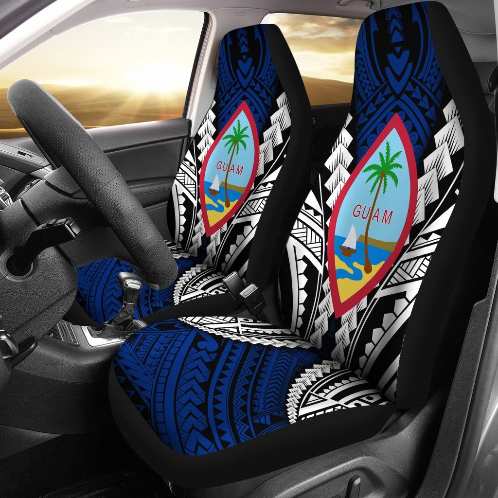 Guam Car Seat Covers - Guam Coat Of Arms Special - A0 One Size Blue - Polynesian Pride