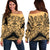 Polynesian Women's Off Shoulder Sweater 26 Gold - Polynesian Pride