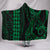 Hawaii Kakau Green Polynesian Hooded Blanket Hooded Blanket Green - Polynesian Pride