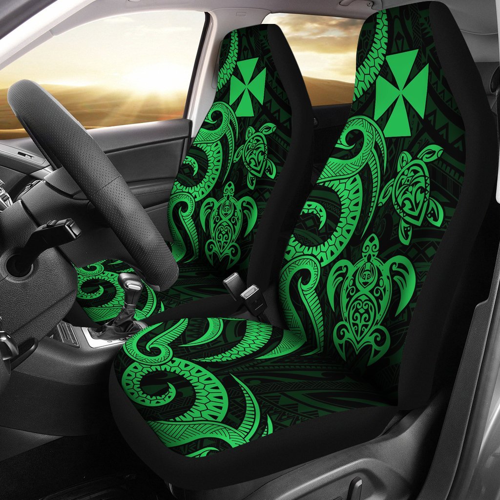 Wallis and Futuna Car Seat Covers - Green Tentacle Turtle Universal Fit Green - Polynesian Pride