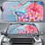 Hawaii Map Kanaka Turtle Galaxy Night Plumeria Hibiscus Car Sun Shade Auto Sun Shade Universal Fit Pink - Polynesian Pride