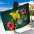 Papua New Guinea Polynesian Sarong - Green Turtle Hibiscus Women One Size Green - Polynesian Pride