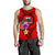 Samoa Polynesian Custom Personalised Men's Tank Top - Floral With Seal Red - Polynesian Pride