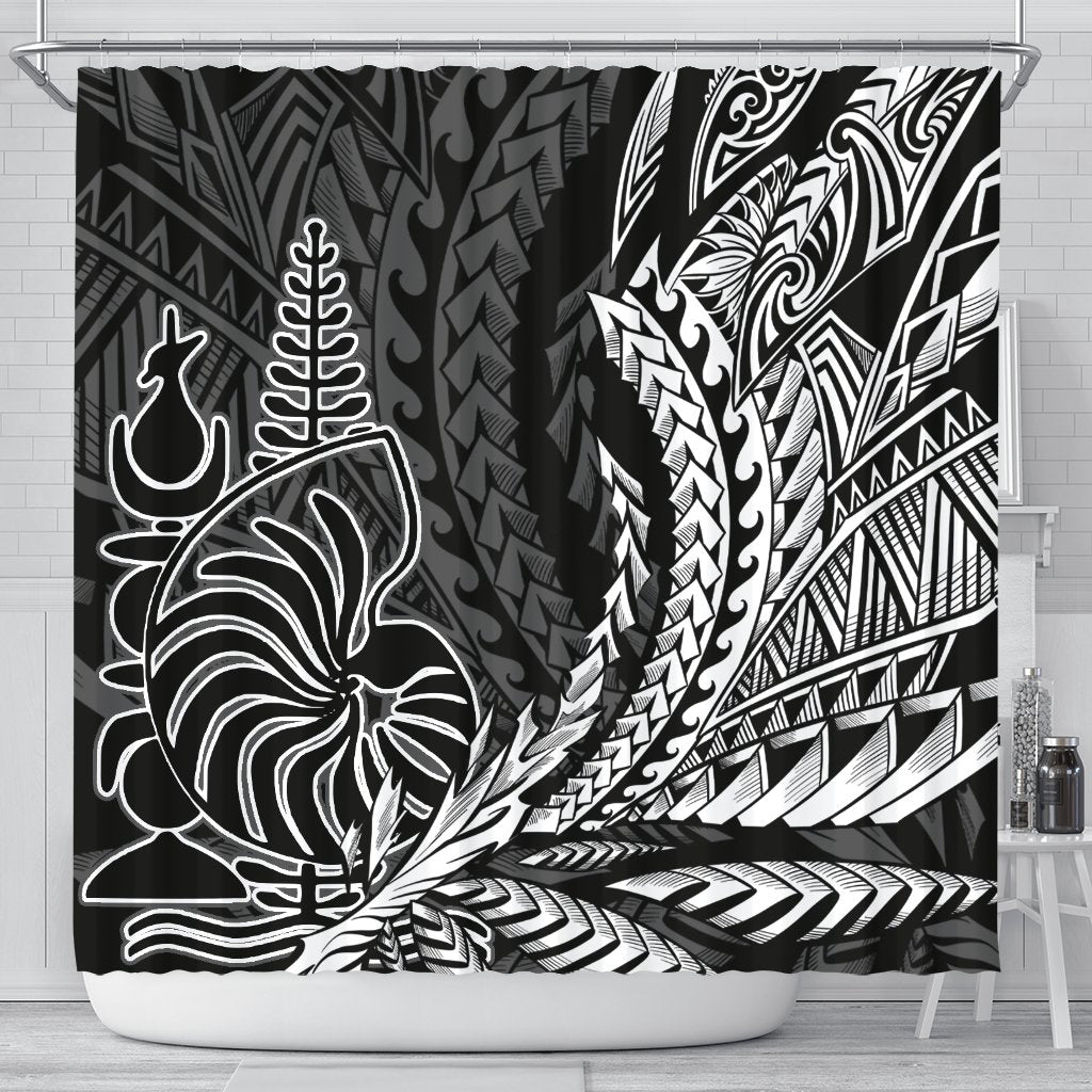 New Caledonia Shower Curtains - Seal New Caledonia Wings Style 177 x 172 (cm) Black - Polynesian Pride