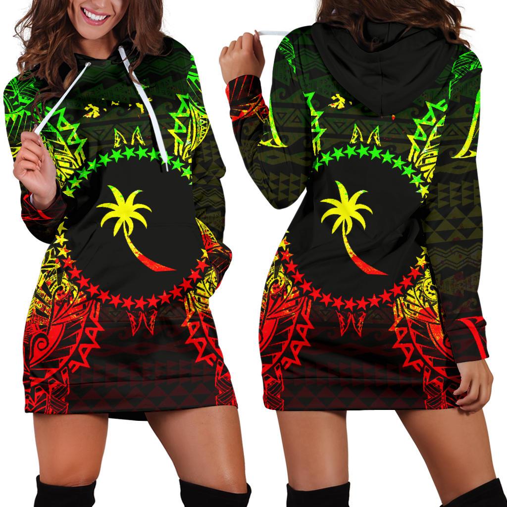 Chuuk Polynesian Hoodie Dress Map Reggae Reggae - Polynesian Pride