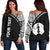 New Caledonia Custom Personalised Women's Off Shoulder Sweater - Curve Style Black - Polynesian Pride