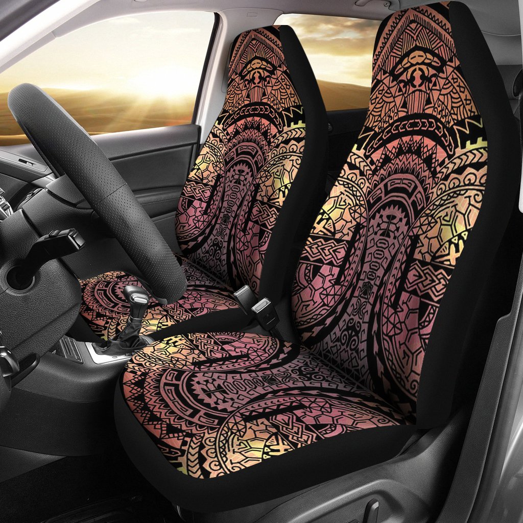 Polynesian Car Seat Cover - Polynesian Tattoo 03 Universal Fit Pink - Polynesian Pride