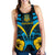 Tuvalu Tattoo Women Racerback Tank Hibiscus K9 Blue - Polynesian Pride