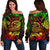 Hawaii Polynesian Women's Off Shoulder Sweater - Kanaka Maoli Reggae Shark Polynesian Tattoo Black - Polynesian Pride