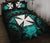 Wallis And Futuna Polynesian Quilt Bed Set Hibiscus Turquoise Black - Polynesian Pride