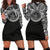 Palau Women Hoodie Dress - Palau Coat Of Arms Polynesian Black Color Black - Polynesian Pride