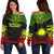 Marshall Islands Polynesian Chief Women's Off Shoulder Sweater - Reggae Version Art - Polynesian Pride