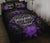 Marquesas Islands Polynesian Quilt Bed Set Hibiscus Purple Black - Polynesian Pride