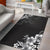 Black n White Hibiscus Area Rug - Polynesian Pride