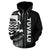 Tuvalu Polynesian Zip up Hoodie Line Black - Polynesian Pride