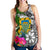 Tuvalu Women's Racerback Tank White - Turtle Plumeria Banana Leaf - Polynesian Pride