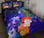 Pohnpei Quilt Bed Set - Humpback Whale with Tropical Flowers (Blue) Blue - Polynesian Pride