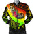 Kosrae Men's Bomber Jacket - Polynesian Hook And Hibiscus (Raggae) Raggae - Polynesian Pride