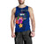 Samoa Polynesian Custom Personalised Men's Tank Top - Floral With Seal Blue - Polynesian Pride