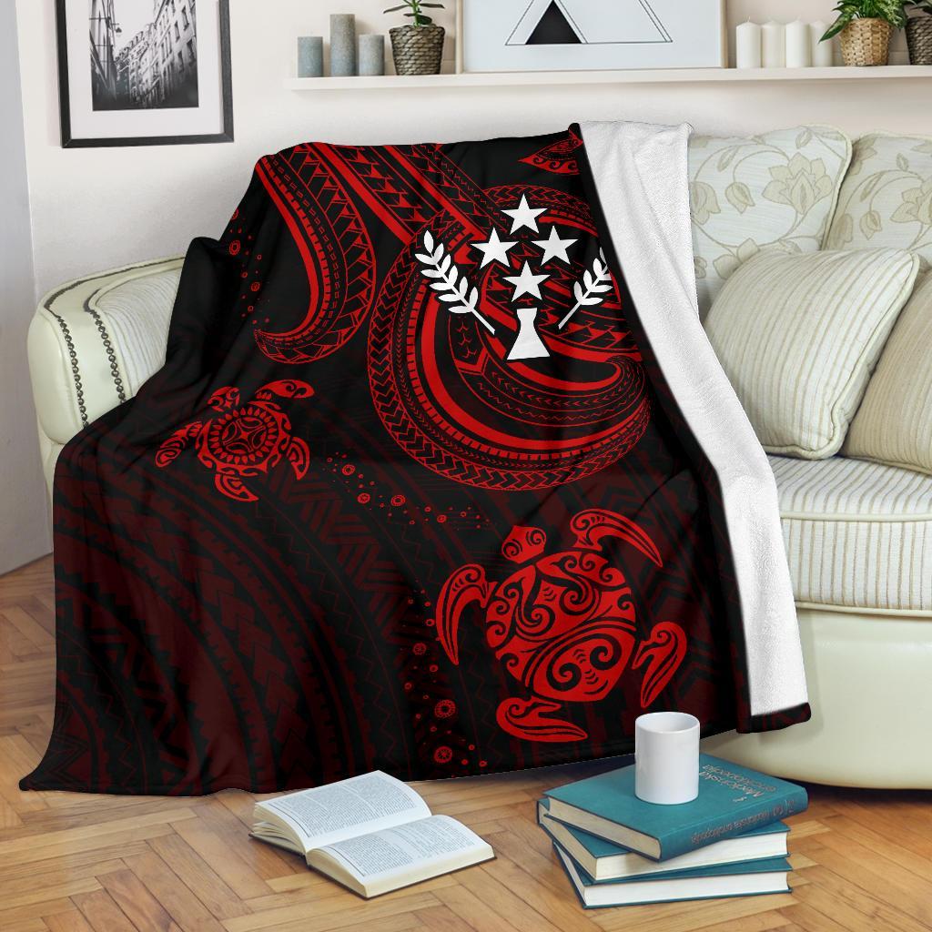 Kosrae Premium Blanket - Red Turtle White - Polynesian Pride