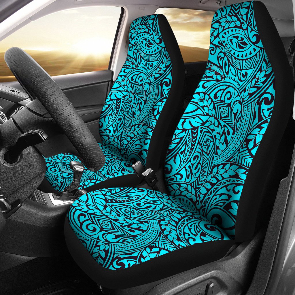 Polynesian Car Seat Cover - Polynesian Tattoo 44 Universal Fit Blue - Polynesian Pride